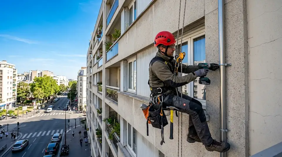 Intervention sur corde en milieu urbain dense : l'accès qui ne laisse aucune trace